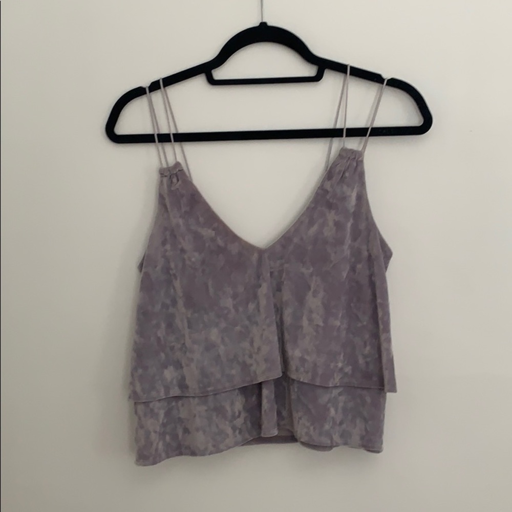 Purple Velour Strappy Tank